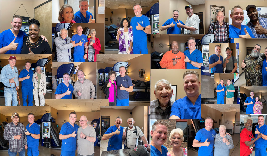 Dr. Currie with patients photo montage.